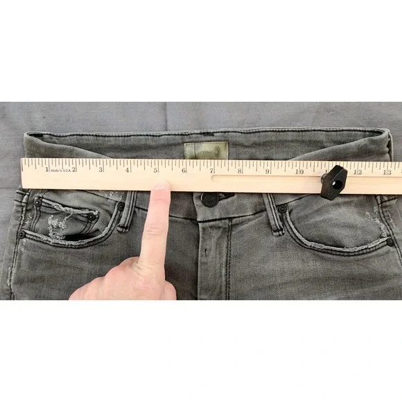 Mother Looker Ankle‎ Fray Jeans Womens 26 Last Chance Saloon Gray Distressed - Picture 6 of 11